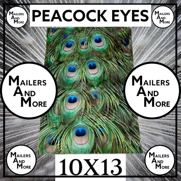 25 10X13 Poly Mailers Peacock Eyes PRICE IS FIRM - Picture 9 of 12